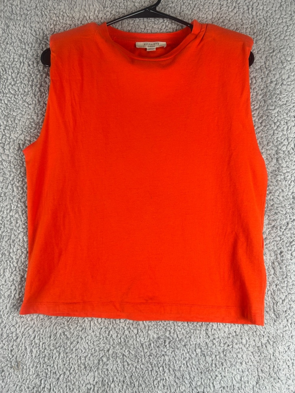 All Saints  Coni  Padded Shoulders Crew Neck Sleeveless Top Size XS